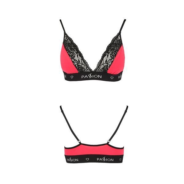 Эластичный топ с кружевом Passion PS001 TOP XL, red-black SO4186 фото