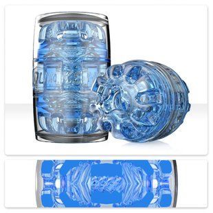 Мастурбатор Fleshlight Quickshot Turbo Blue Ice, компактний, наскрізний, підійде для пар та мінету SX0678 фото