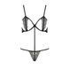 Комплект белья Passion Exclusive QUENTRIS BIKINI XXL/XXXL, black, стринги и полуоткрытый лиф PS26603 фото 5