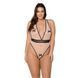 Боди Passion VIENA BODY 4XL/5XL, beige, контрастное, бантики, вставка-сетка, открытые ягодицы SO7111 фото 1