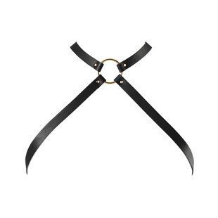 Портупея из экокожи Bijoux Indiscrets MAZE &mdash; Cross Chest Harness Black SO6635 фото