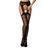 Сітчасті панчохи-стокінги Passion S020 One Size, Black, ажурний візерунок, імітація пояса з гартерам PSS020B фото