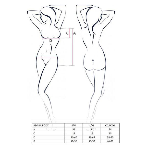 Боди монокини Passion ADARA BODY XXL/XXXL, black EL10103 фото