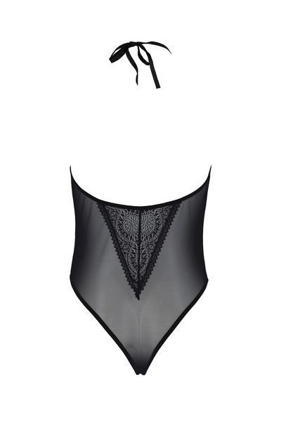 Боди Passion DROSERA BODY black, XXL/XXXL, высокие вырезы, верх на завязках SX0472 фото