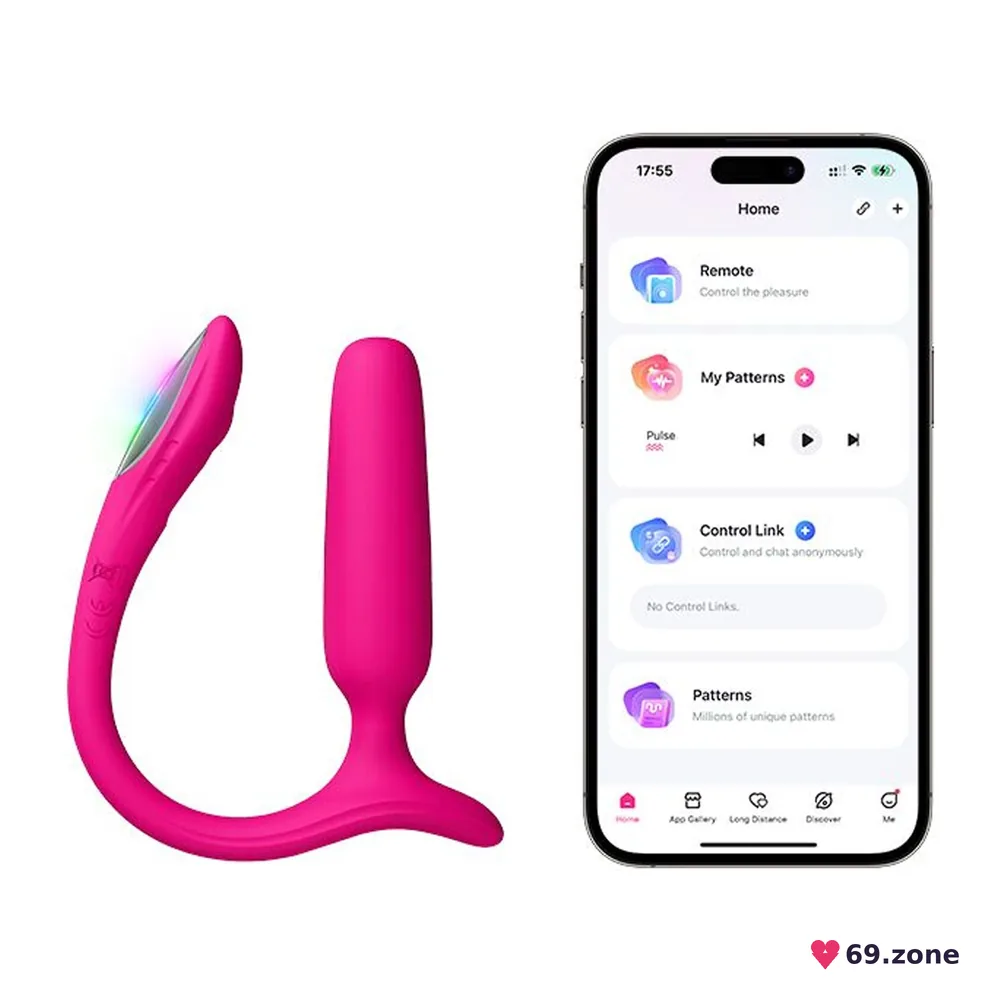 Анальна смарт-вібропробка Lovense Lush Anal, дуже потужна, LED-підсвічування