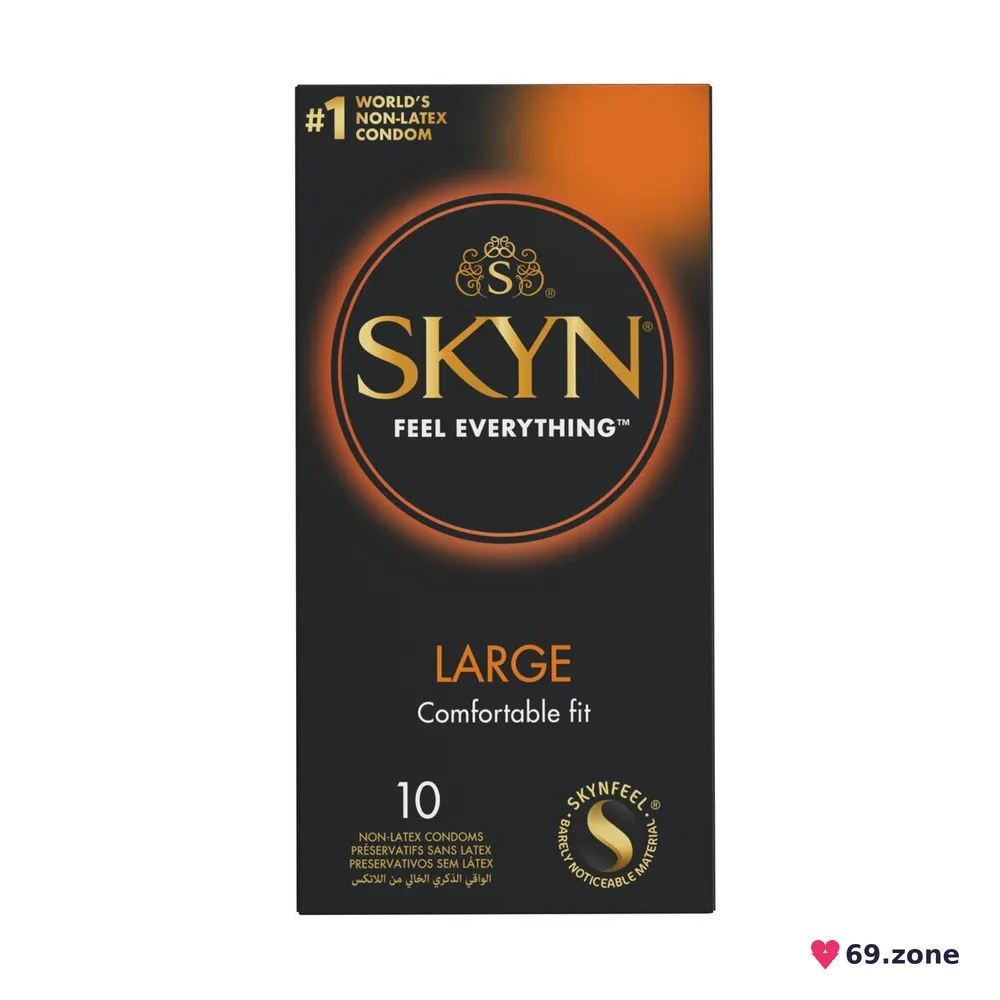 Безлатексні преміум-презервативи SKYN Large 10 шт, збільшений розмір (м'яте паковання!!!)