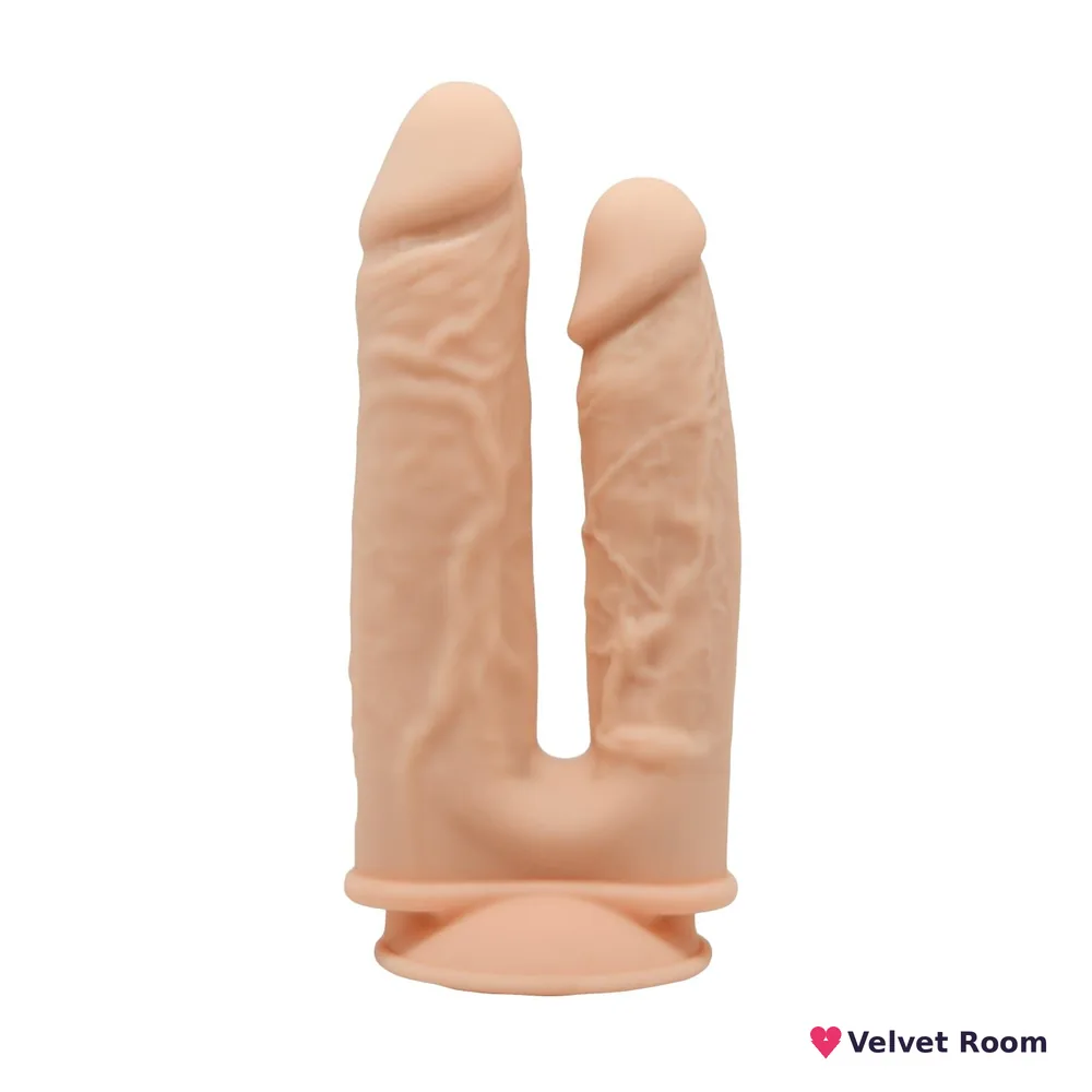Фалоімітатор подвійний SilexD Double Gusto Flesh (Model 1 size 8" & 7"), двошаровий, силікон + Silexd
