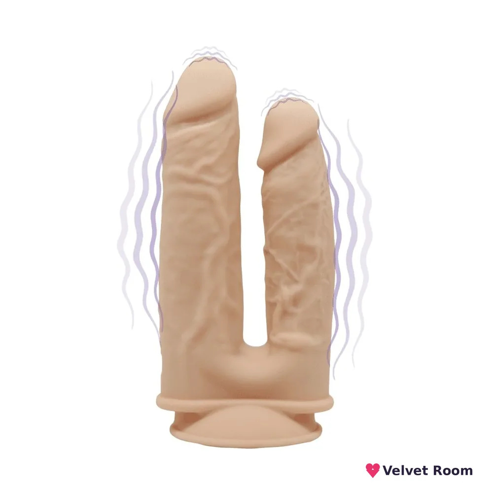 Фалоімітатор подвійний з вібрацією SilexD Double Gusto Flesh Motor (Model 1 size 8" & 7"), двошарови
