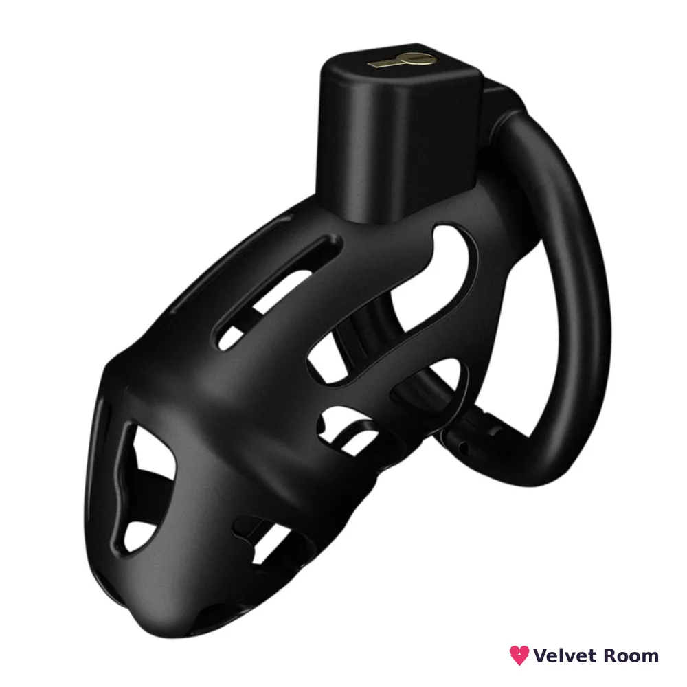 Клітка для пеніса LOCKINK SEVANDA Plastic Penis Chastity Cage, чорна, 3 кільця різних розмірів