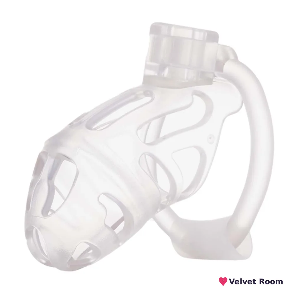 Клітка для пеніса LOCKINK SEVANDA Plastic Penis Chastity Cage, прозора, 3 кільця різних розмірів