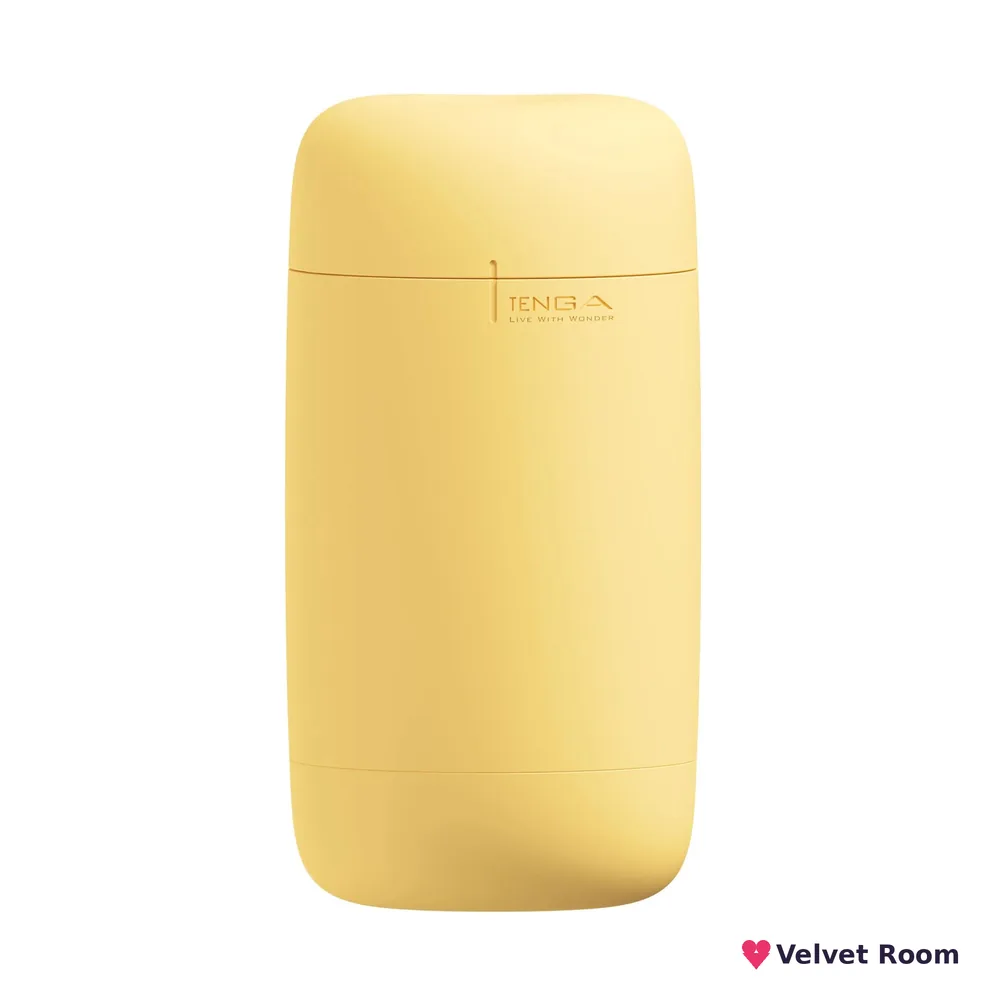 Мастурбатор TENGA PUFFY Custard Yellow, ультрам’який матеріал, багаторазовий, наскрізний