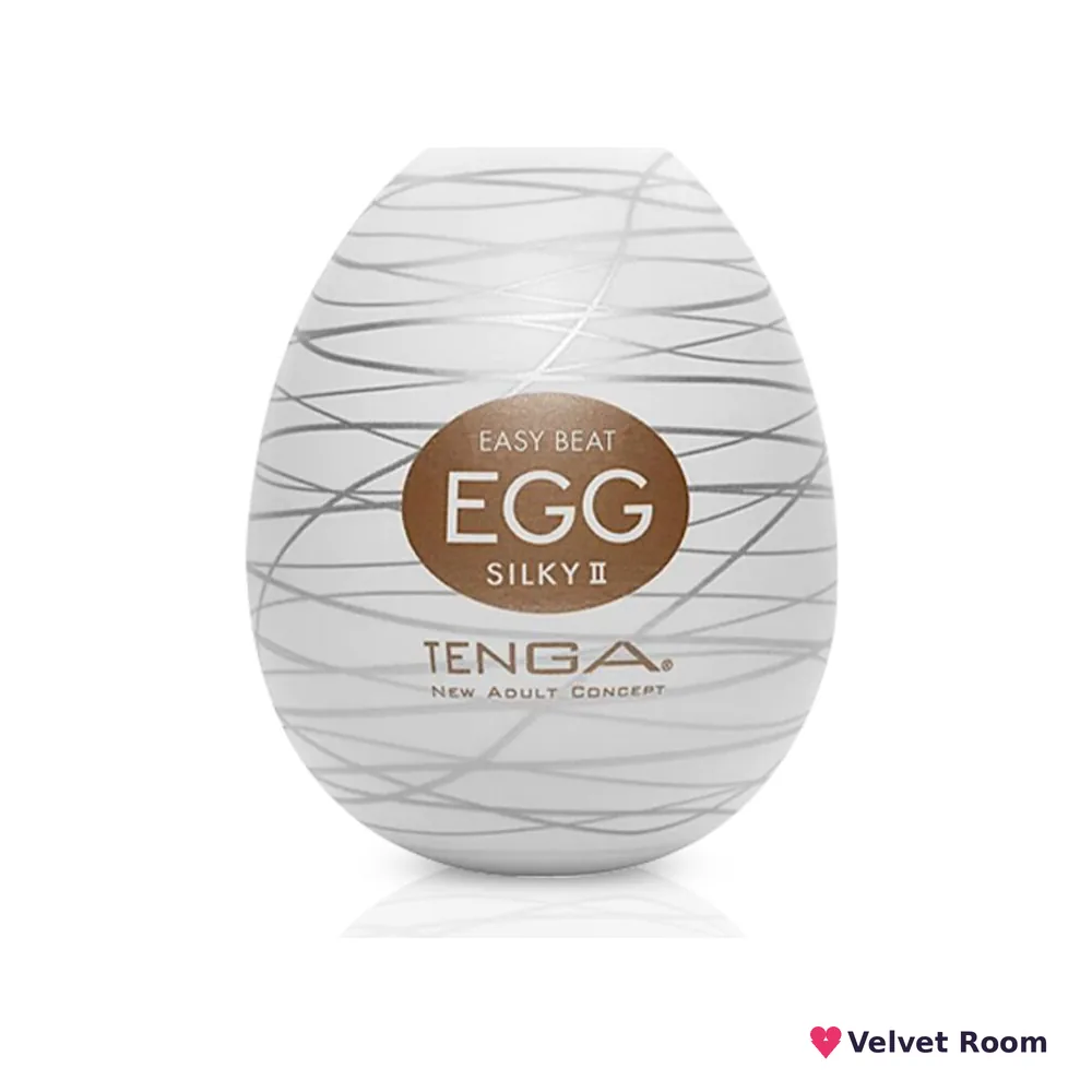 Мастурбатор-яйце Tenga Egg Silky II з рельєфом у вигляді павутини
