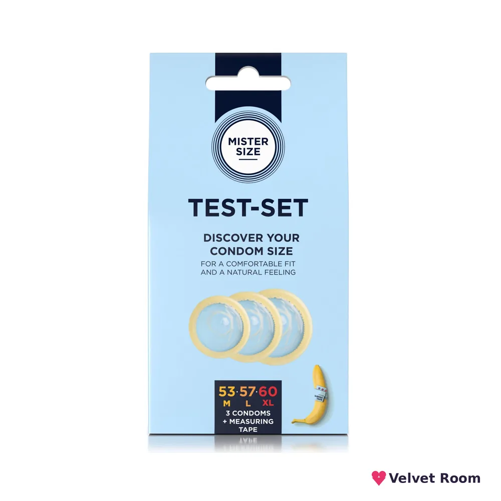 Набір презервативів Mister Size test-set 53–57–60, 3 розміри + лінійка, товщина 0,05 мм