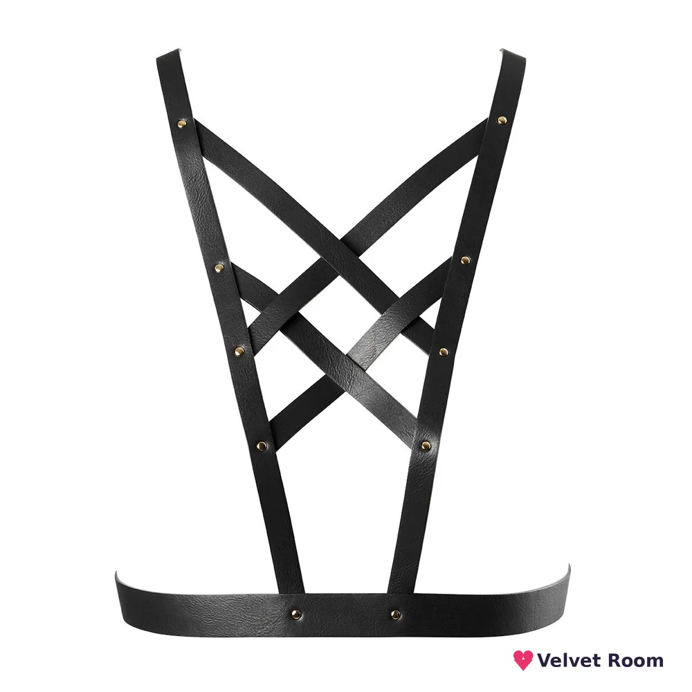 Портупея з екошкіри Bijoux Indiscrets Maze – Cross Cleavage Harness Black
