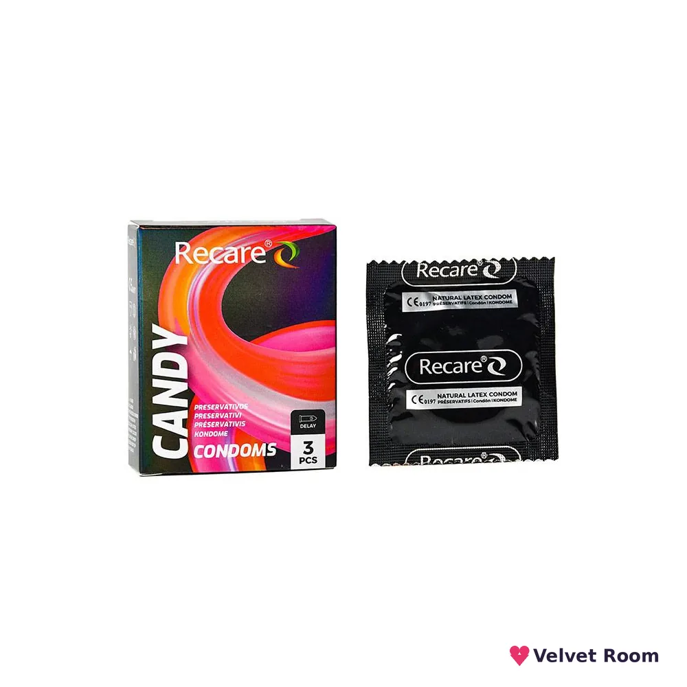 Презервативи Holographic Recare Delay Candy Condoms 3 шт, пролонгувальний ефект, цукерковий аромат