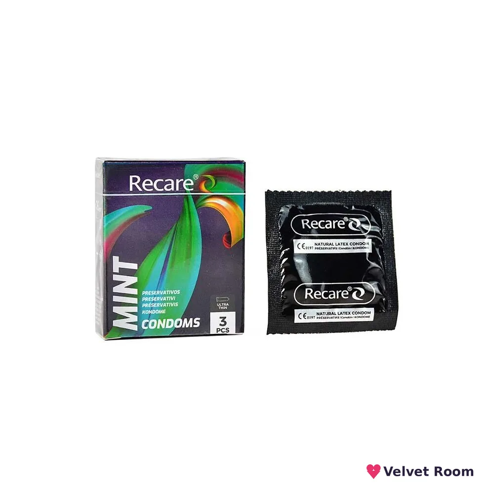 Презервативи Holographic Recare Ultra Thin Mint Condoms 3шт, ультратонкі, аромат: м'ята