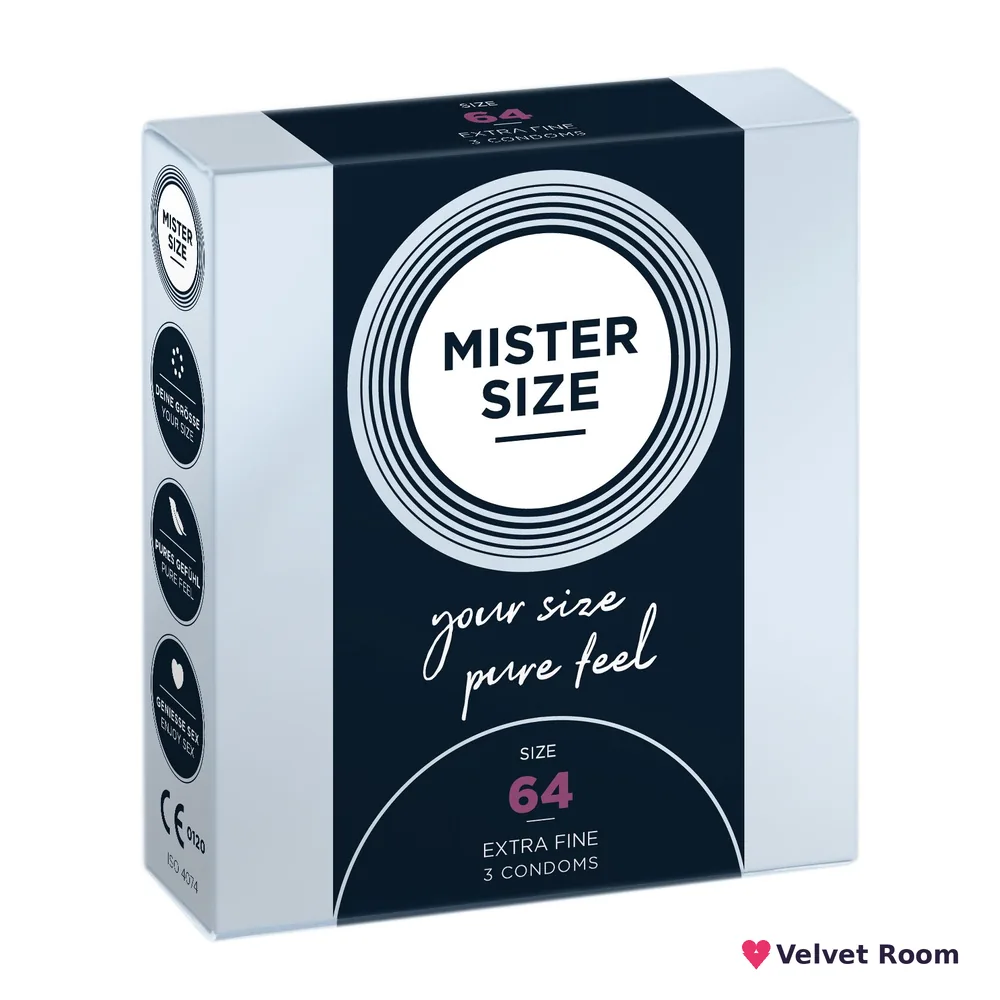 Презервативи Mister Size - pure feel - 64 (3 condoms), товщина 0,05 мм