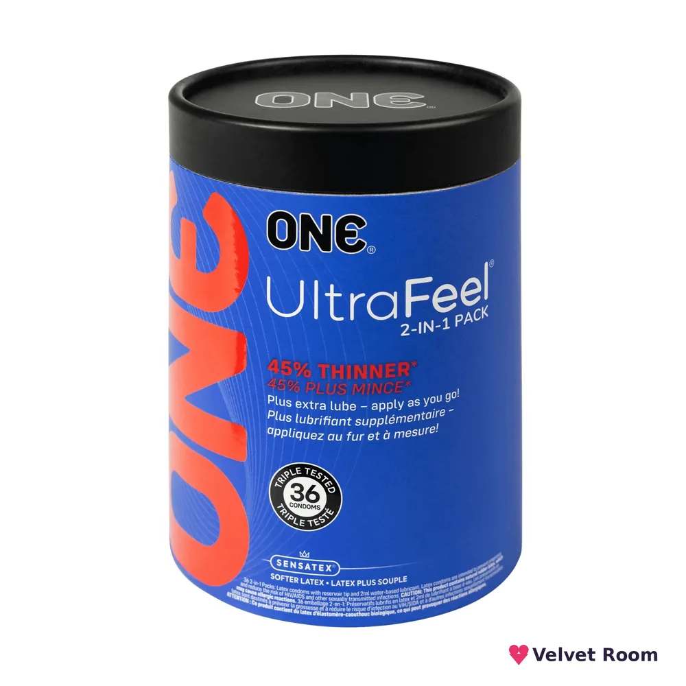 Презервативи ONE Ultra Feel, ультратонкі, з додатковою змазкою, 36 шт, подарункове паковання-тубус