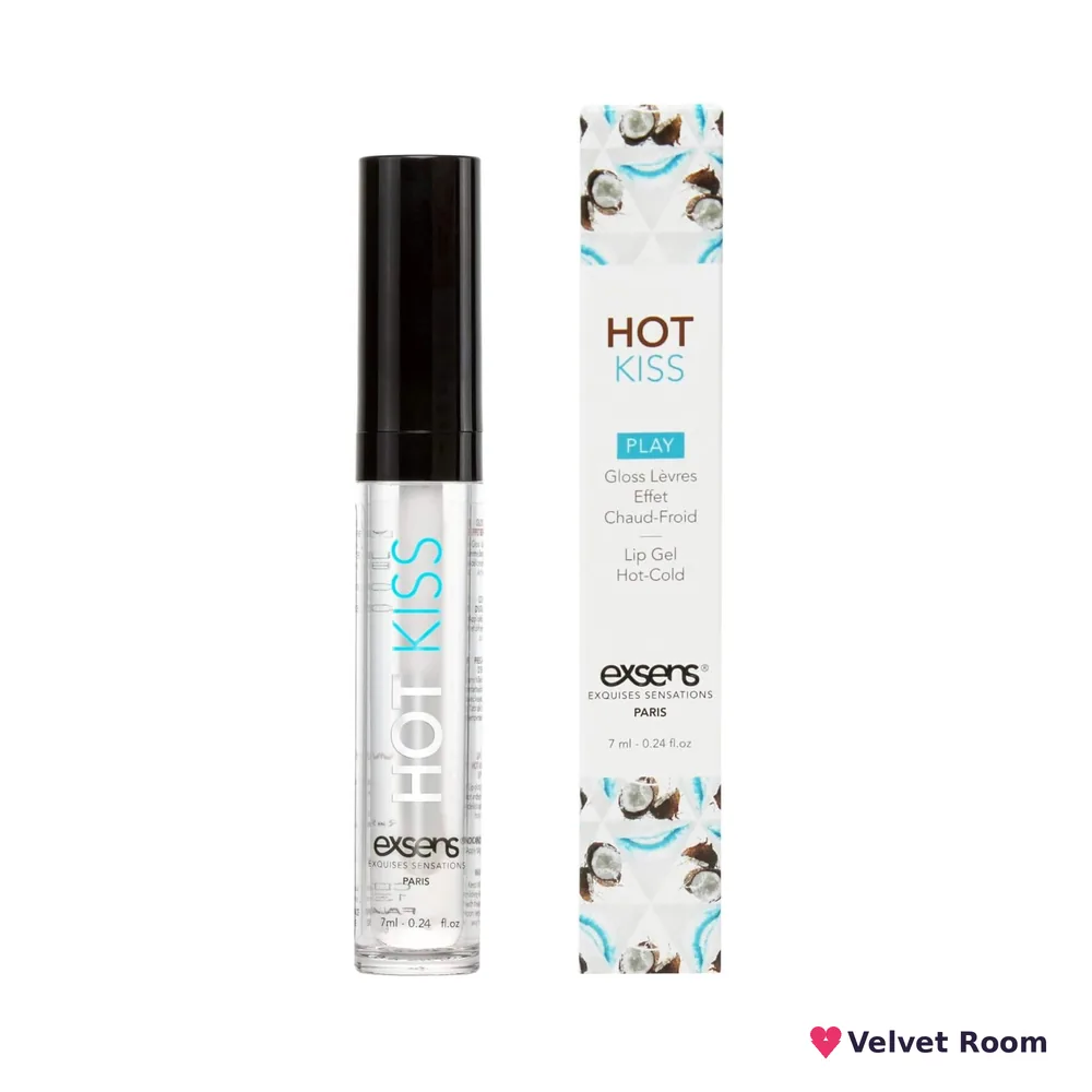 Стимулювальний блиск для губ EXSENS Coconut Hot Kiss 7 мл, зігріває та охолоджує