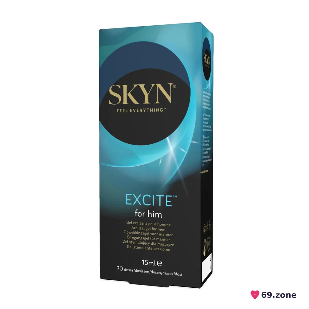 Стимулювальний гель для пеніса SKYN Excite for him 15 мл, поколювання, тепло-холод, містить L-аргінін