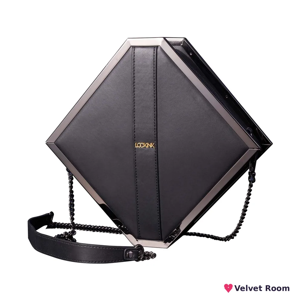 Сумка для секс-іграшок LOCKINK Mysterious Square Kink Bag, чорна, набір для бондажу в комплекті