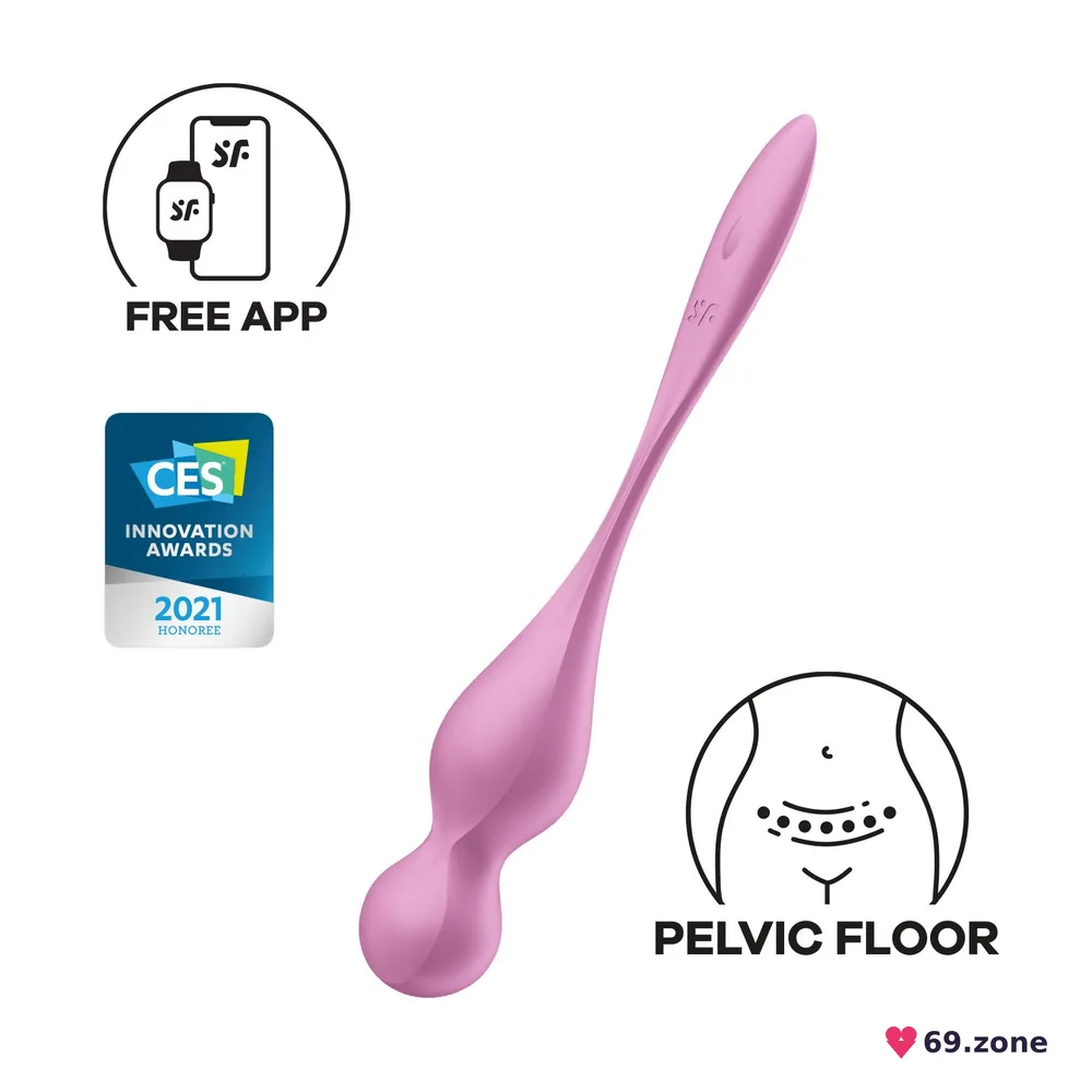 Вагінальні смарт-кульки з вібрацією Satisfyer Love Birds 1 Connect App Pink, 78 г