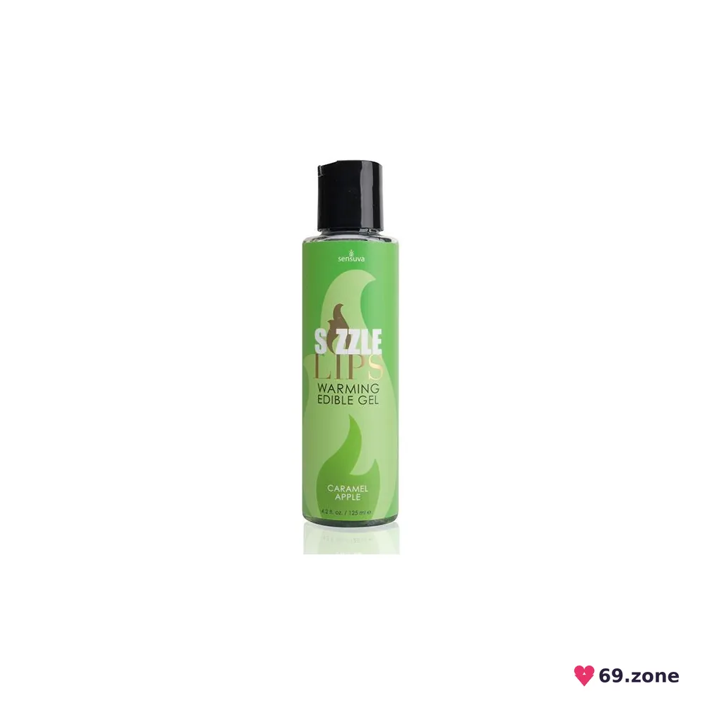 Зігрівальний масажний гель Sensuva Sizzle Lips Caramel Apple (125 мл), без цукру, їстівний