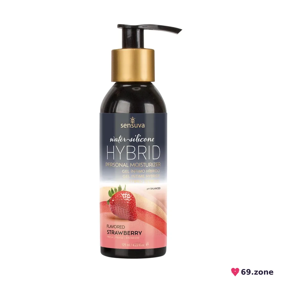 Змазка водно-силіконова Sensuva Hybrid Strawberry (125 мл) без цукру, можна для оральних пестощів